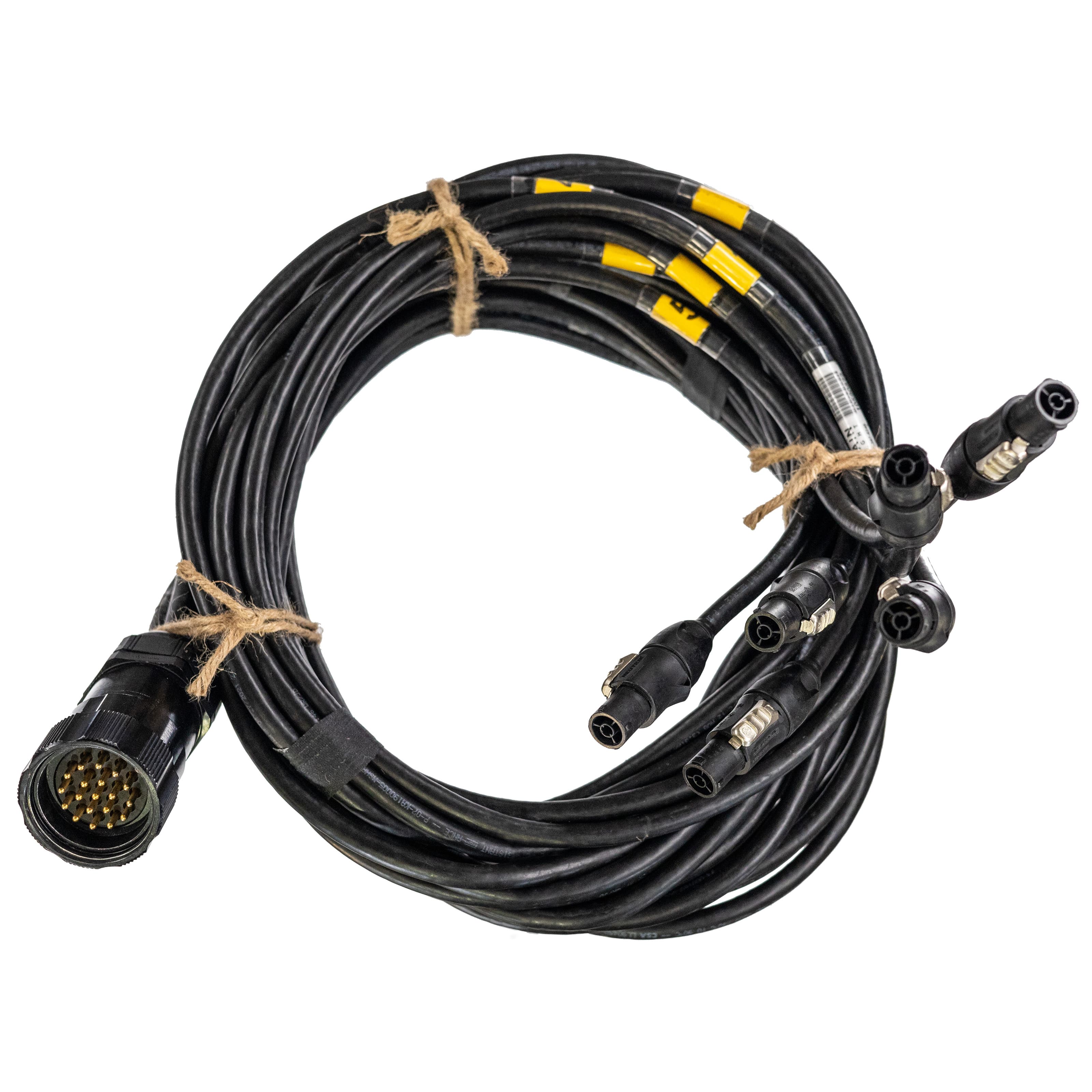 Break Out -- F Powercon TRUE1 12ga -- 12' (6 Circuit)